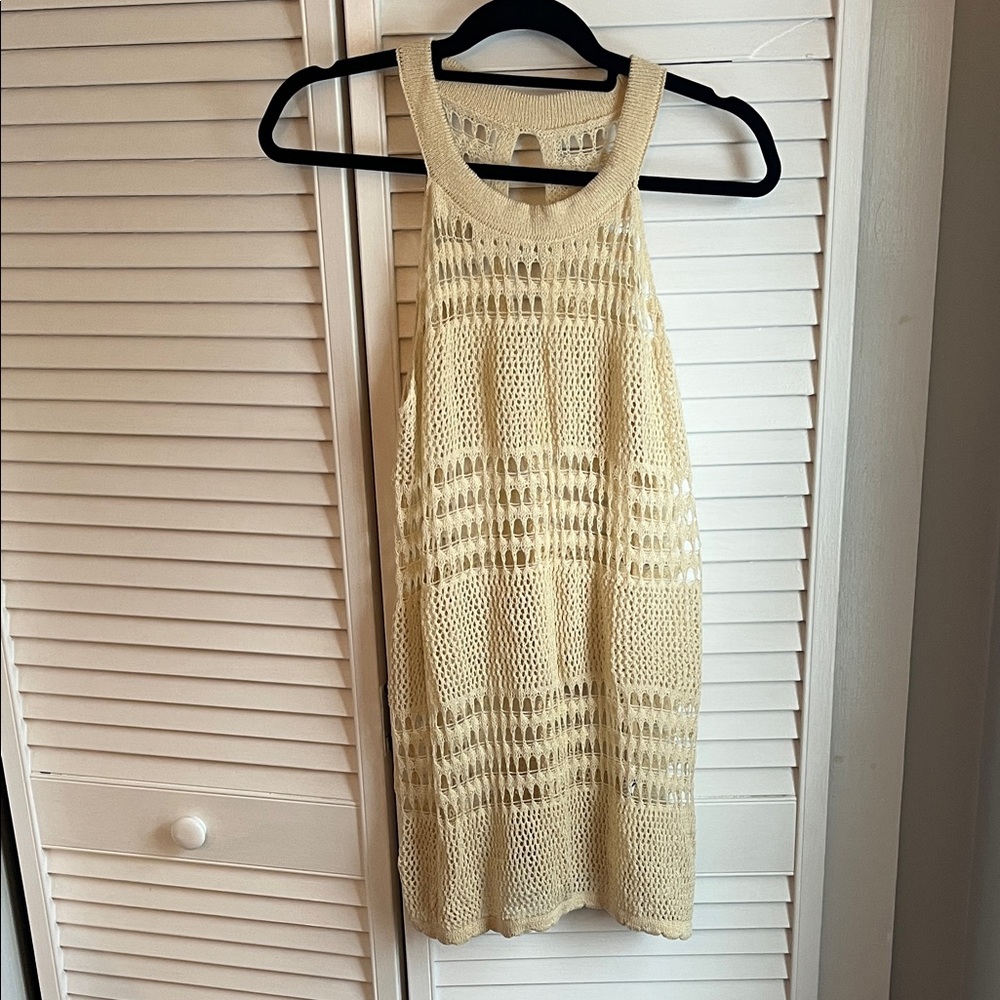 Cream Knit Sleeveless Dress